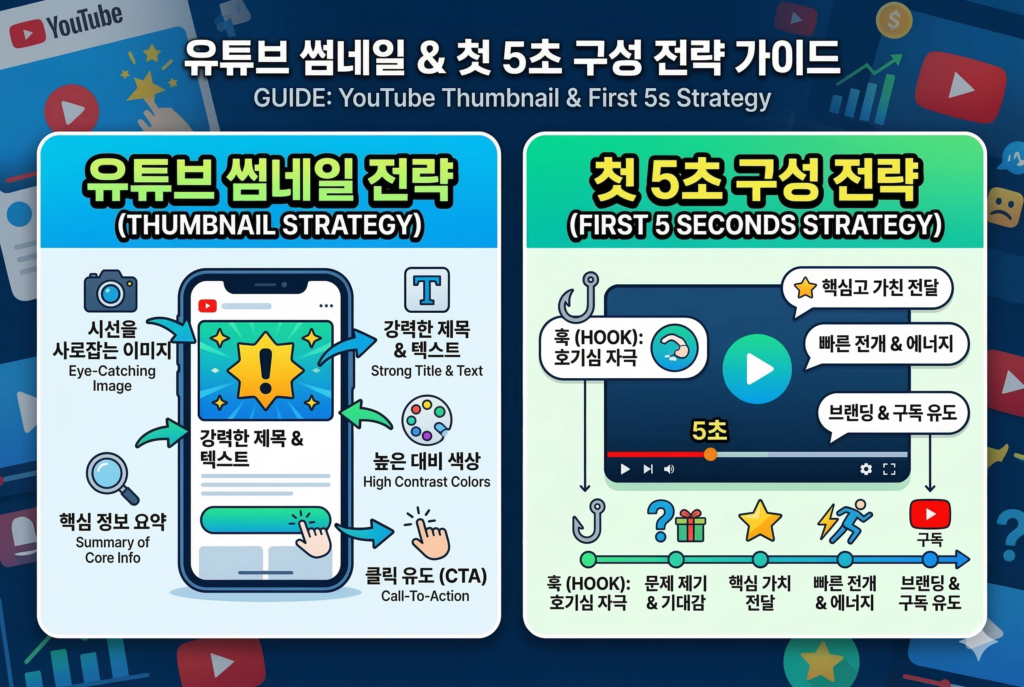 유튜브 썸네일과 첫 5초 구성 전략