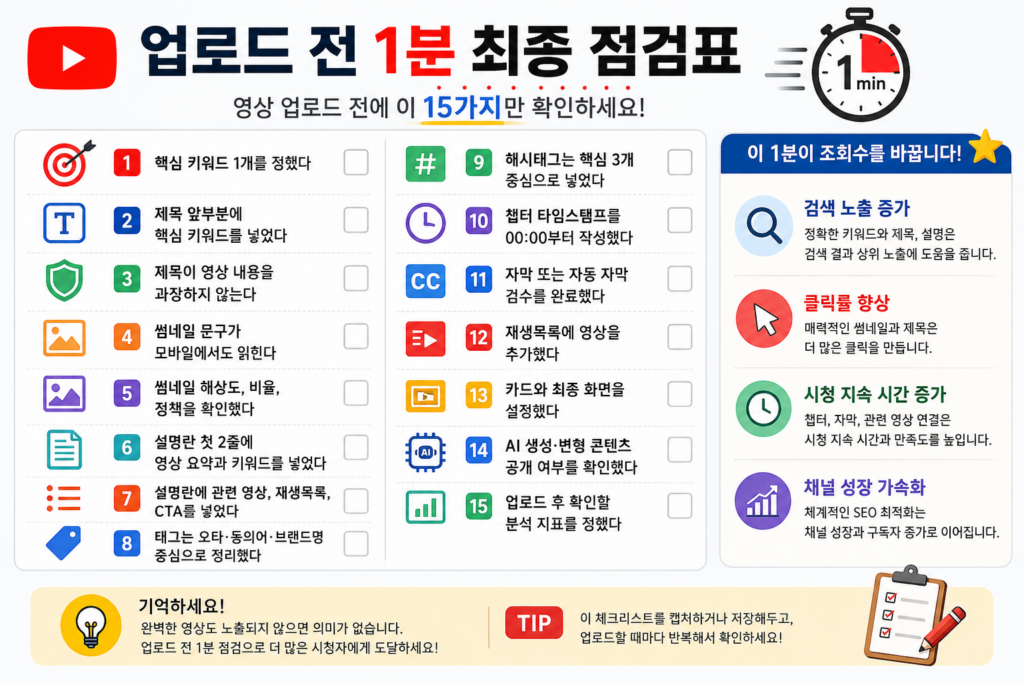 유튜브 SEO 체크리스트
