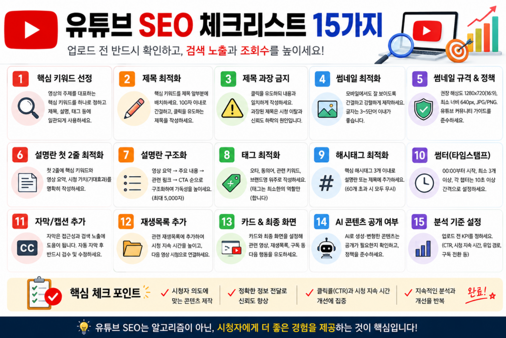 유튜브 SEO 체크리스트