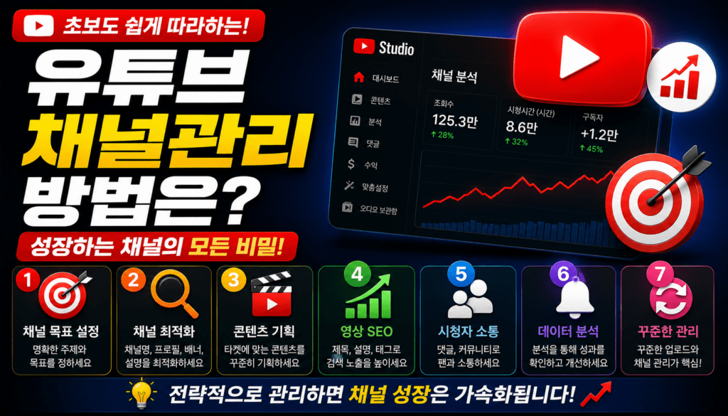 유튜브 채널관리 방법