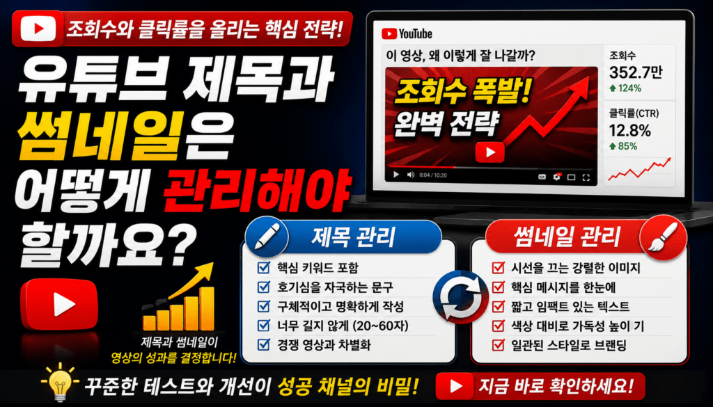 유튜브 채널관리 방법