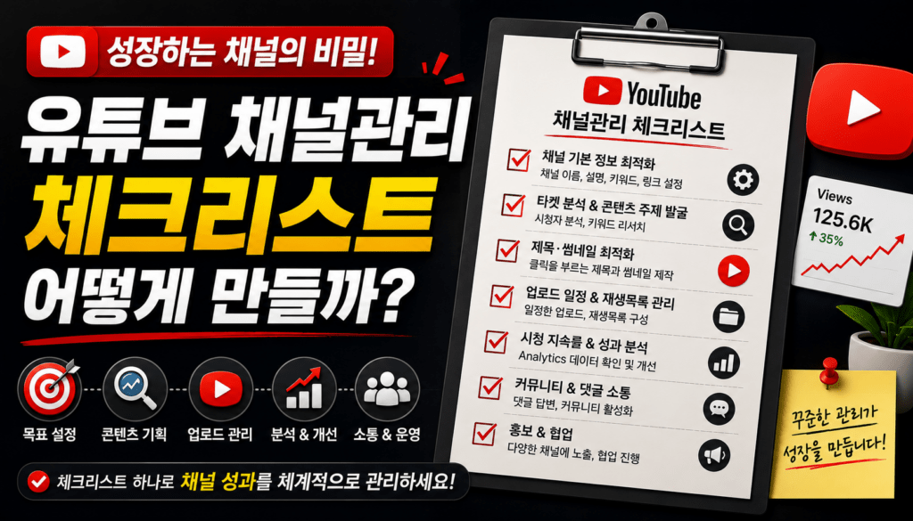 유튜브 채널관리 방법