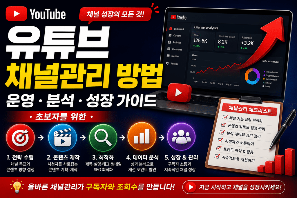 유튜브 채널관리 방법
