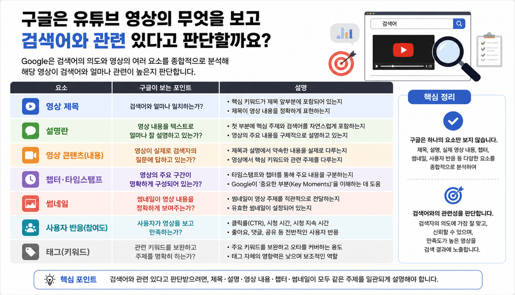 구글 검색에 유튜브 영상이 뜨는 원리