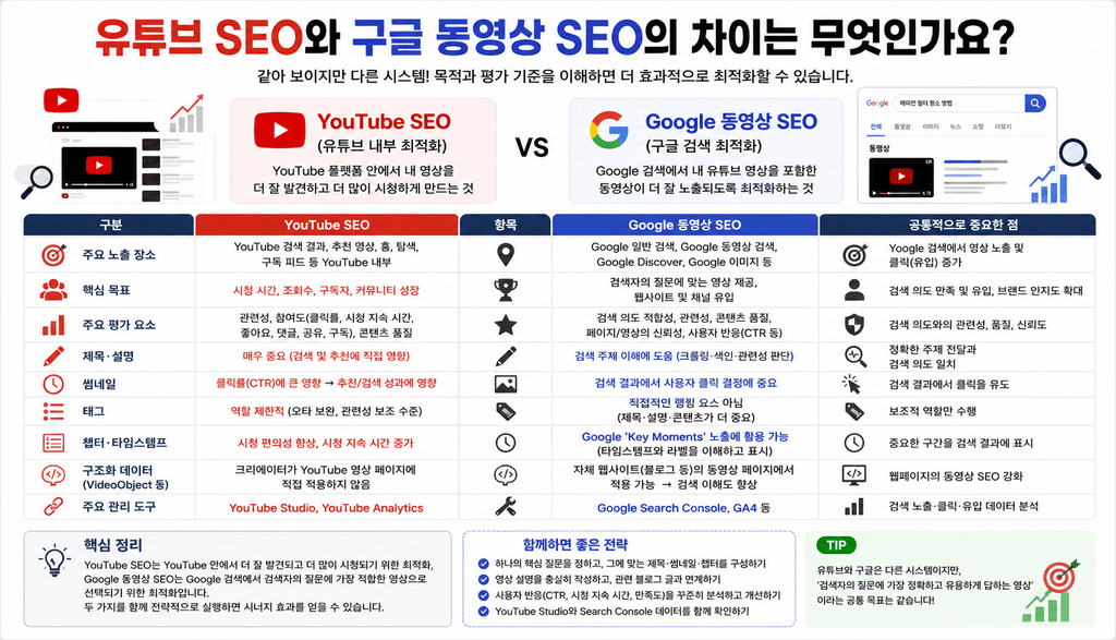 구글 검색에 유튜브 영상이 뜨는 원리