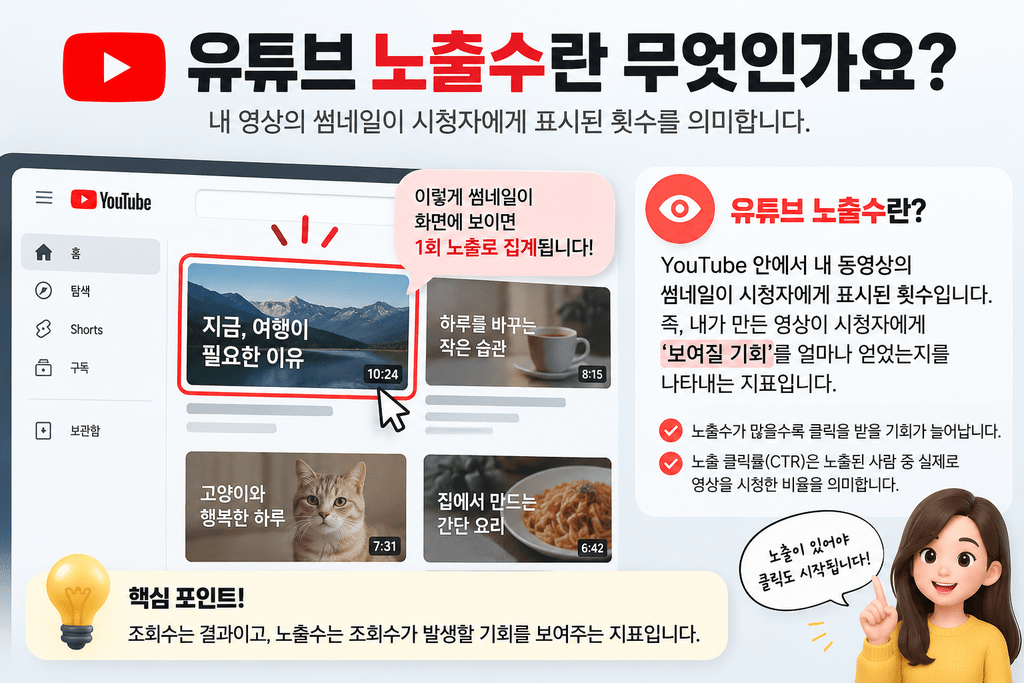 유튜브 노출수 안 나오는 이유