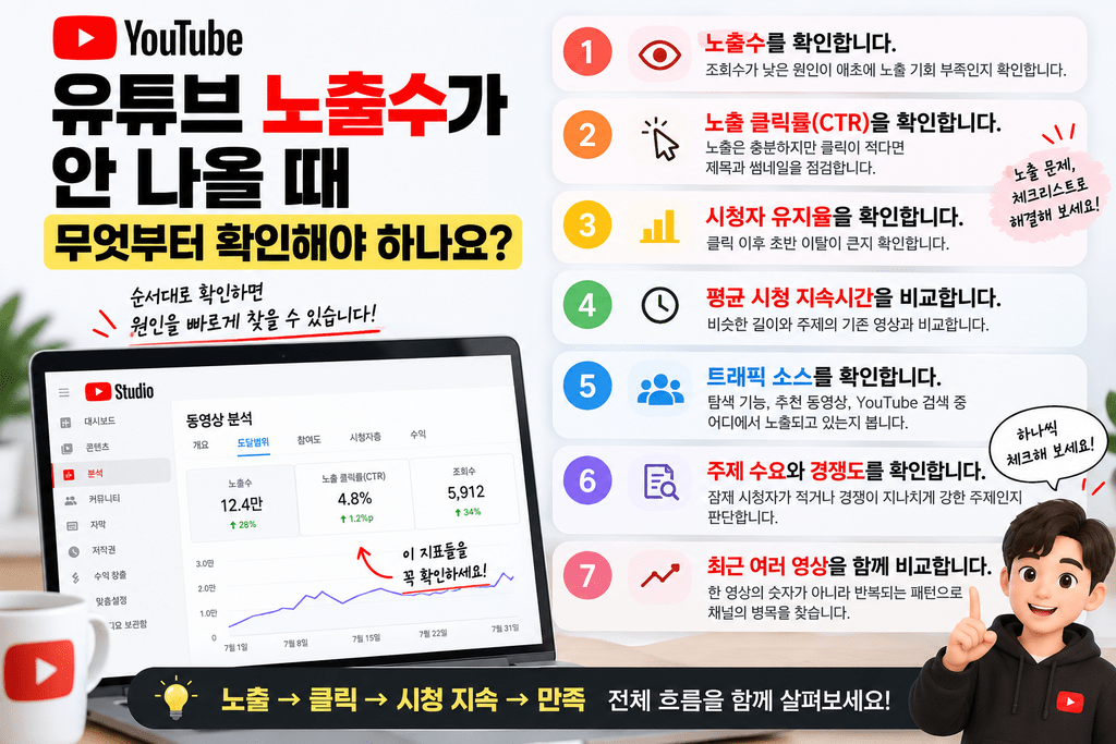 유튜브 노출수 안 나오는 이유